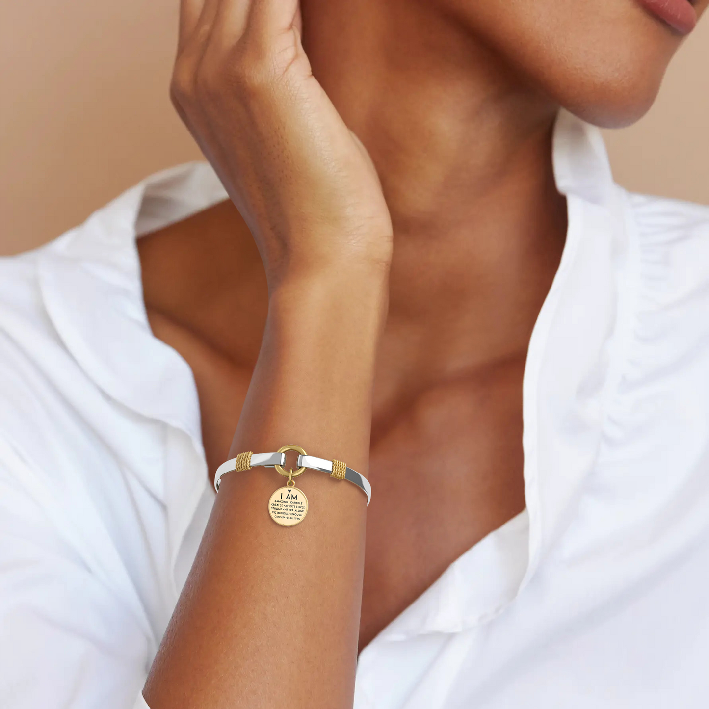 I Am Inspiration Two-Tone Bracelet