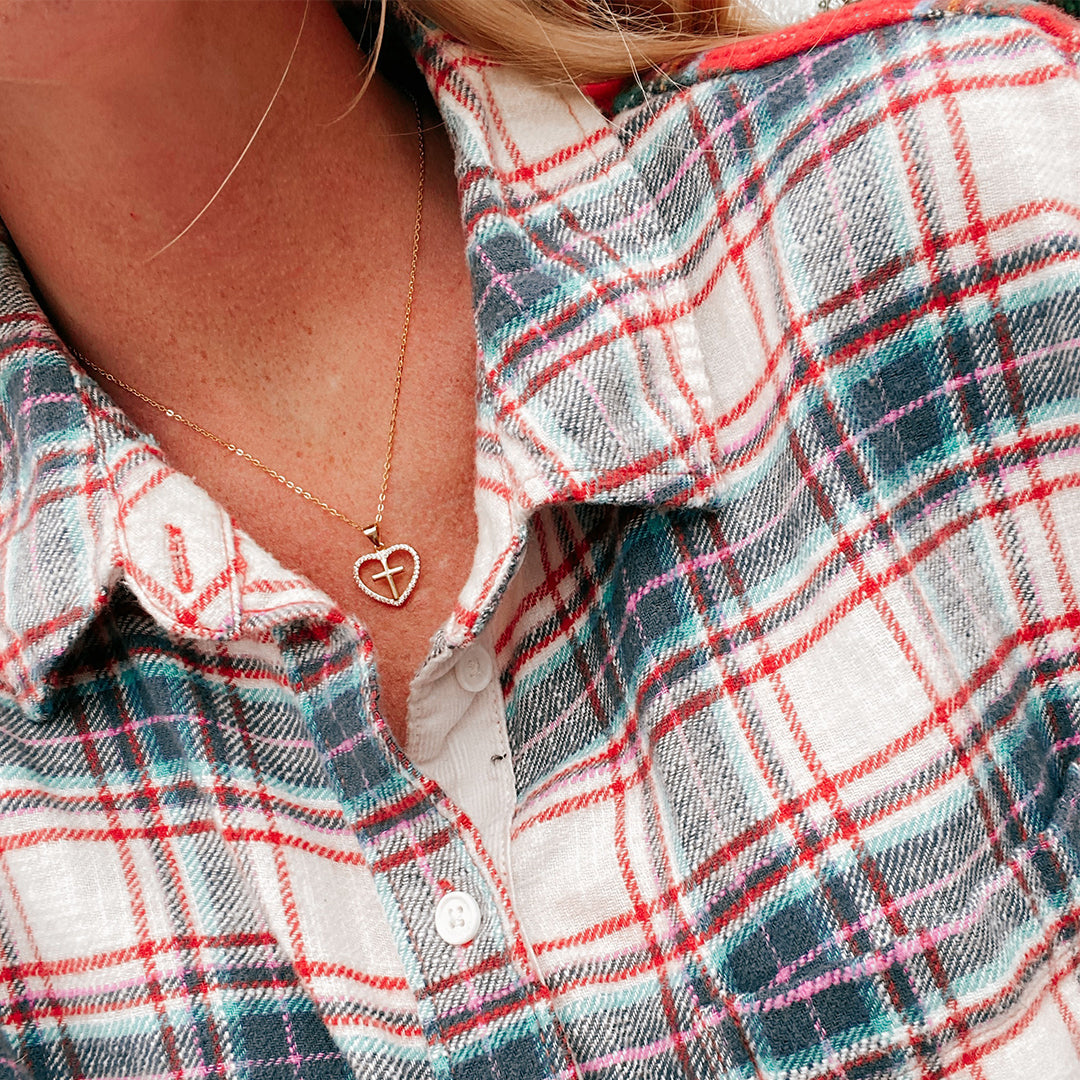Cross Heart Pendant Necklace