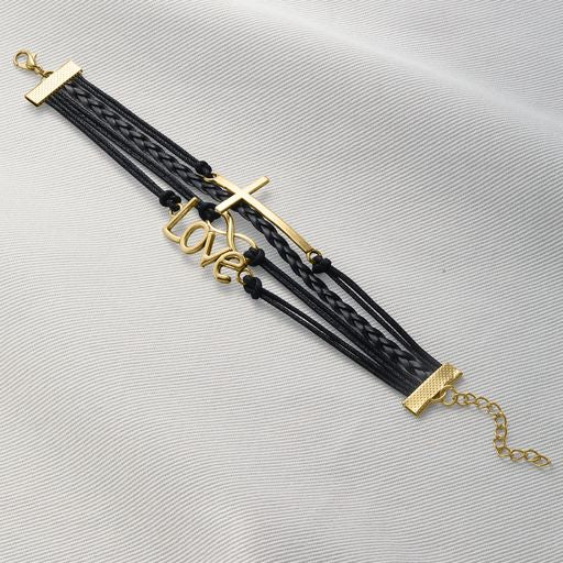 Love and Infinity Cross Charm Bracelet