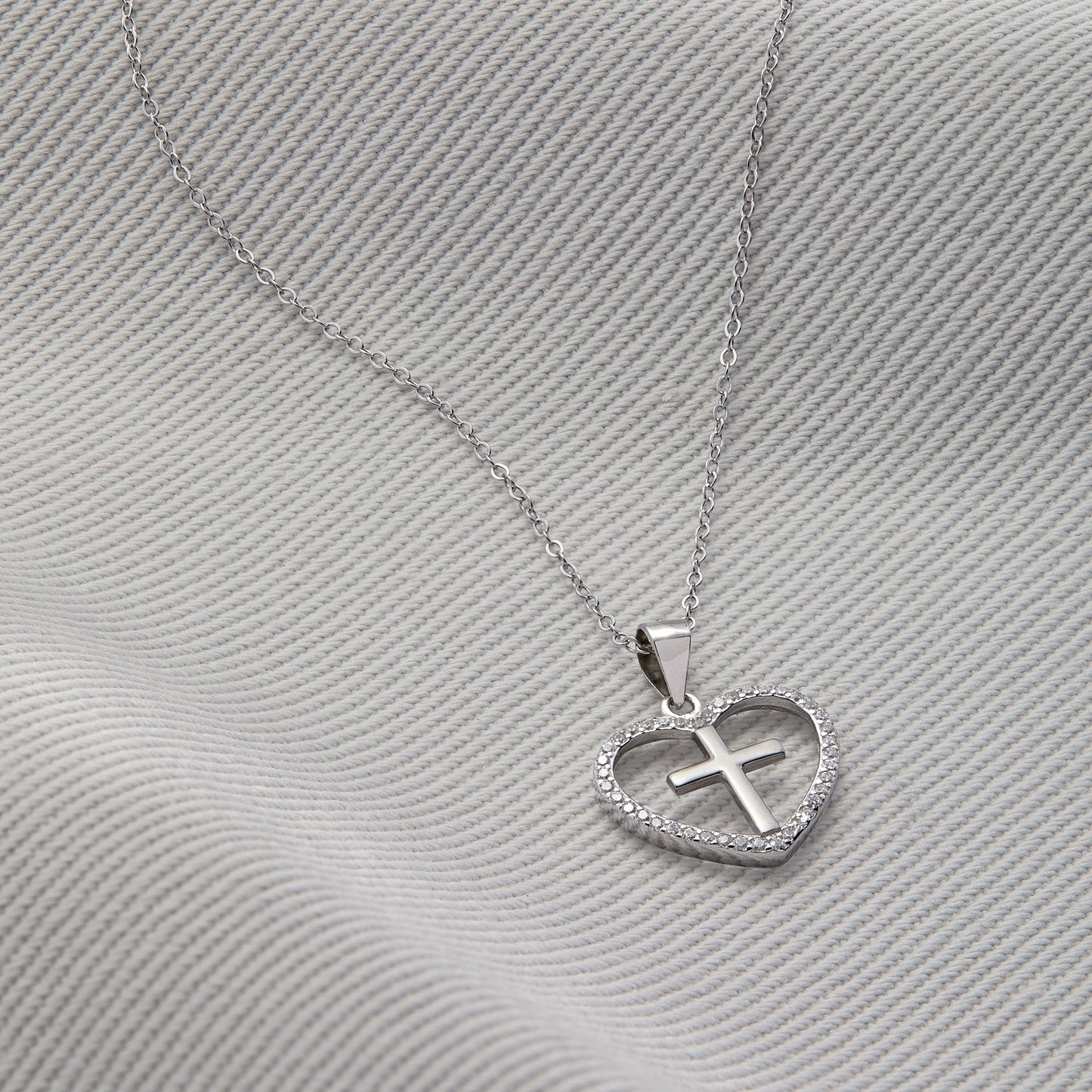 Cross Heart Pendant Necklace