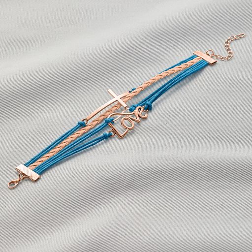 Love and Infinity Cross Charm Bracelet