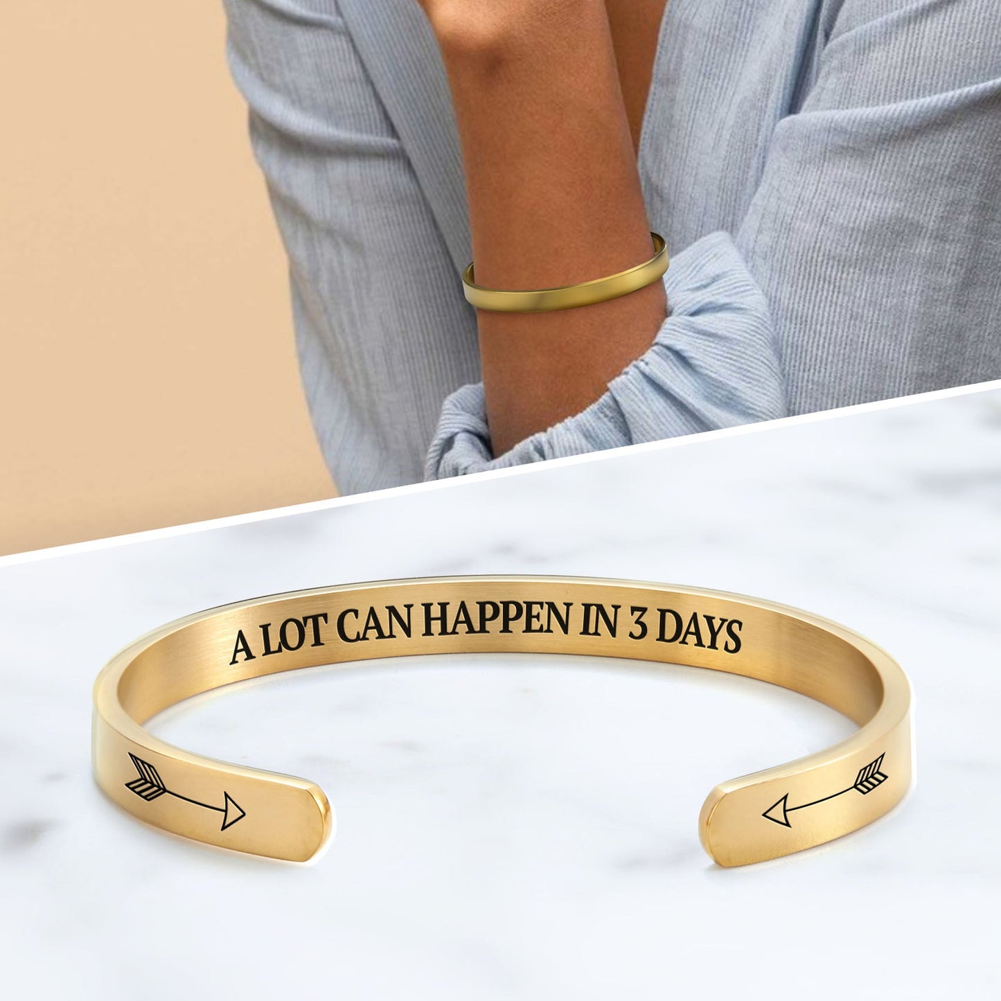 A Lot Can Happen In 3 Days Cuff Bracelet