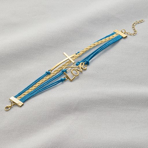 Love and Infinity Cross Charm Bracelet